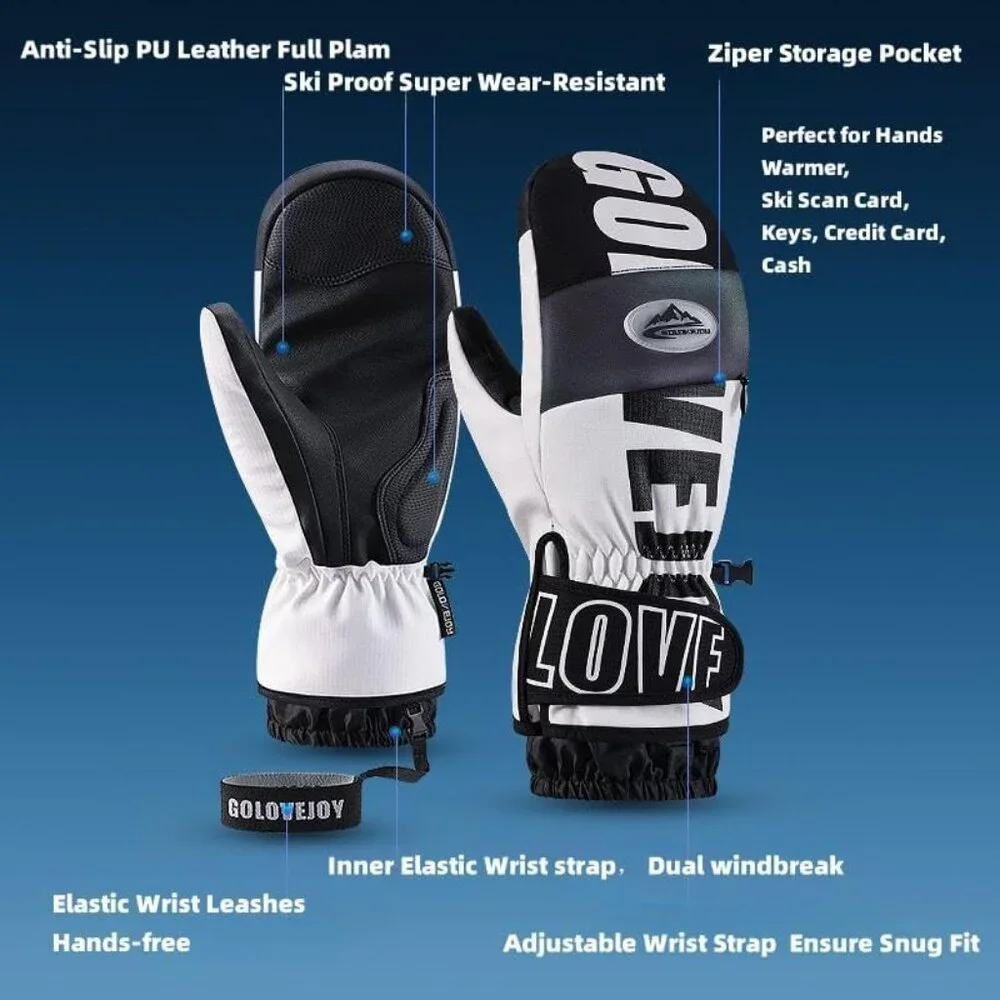 Winter Ski Purple Mittens